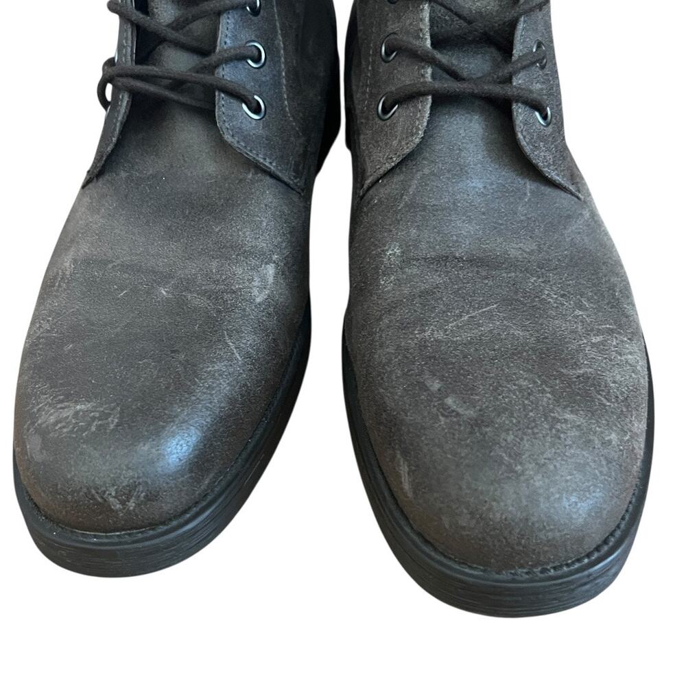 ASTON GREY Collection Brooklyn Gray Leather Combat Boots size 12 - Picture 5 of 15